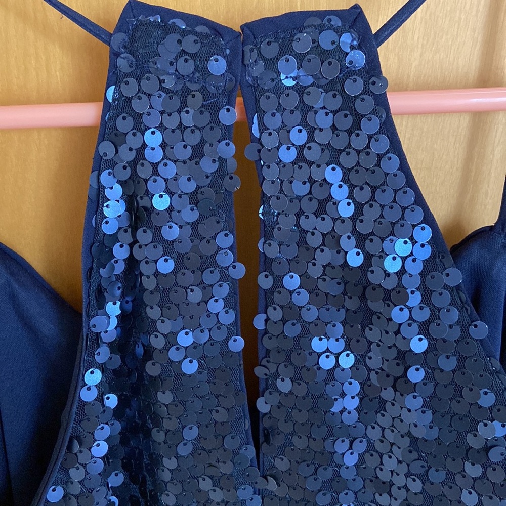 Express Navy Sequin Mini Dress - image 6